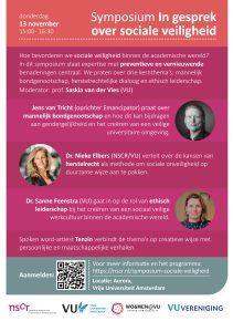 Flyer voor het symposium in gesprek over sociale veiligheid